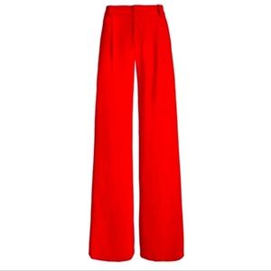 Alice and Olivia mid-rise waisted trouser in Red.